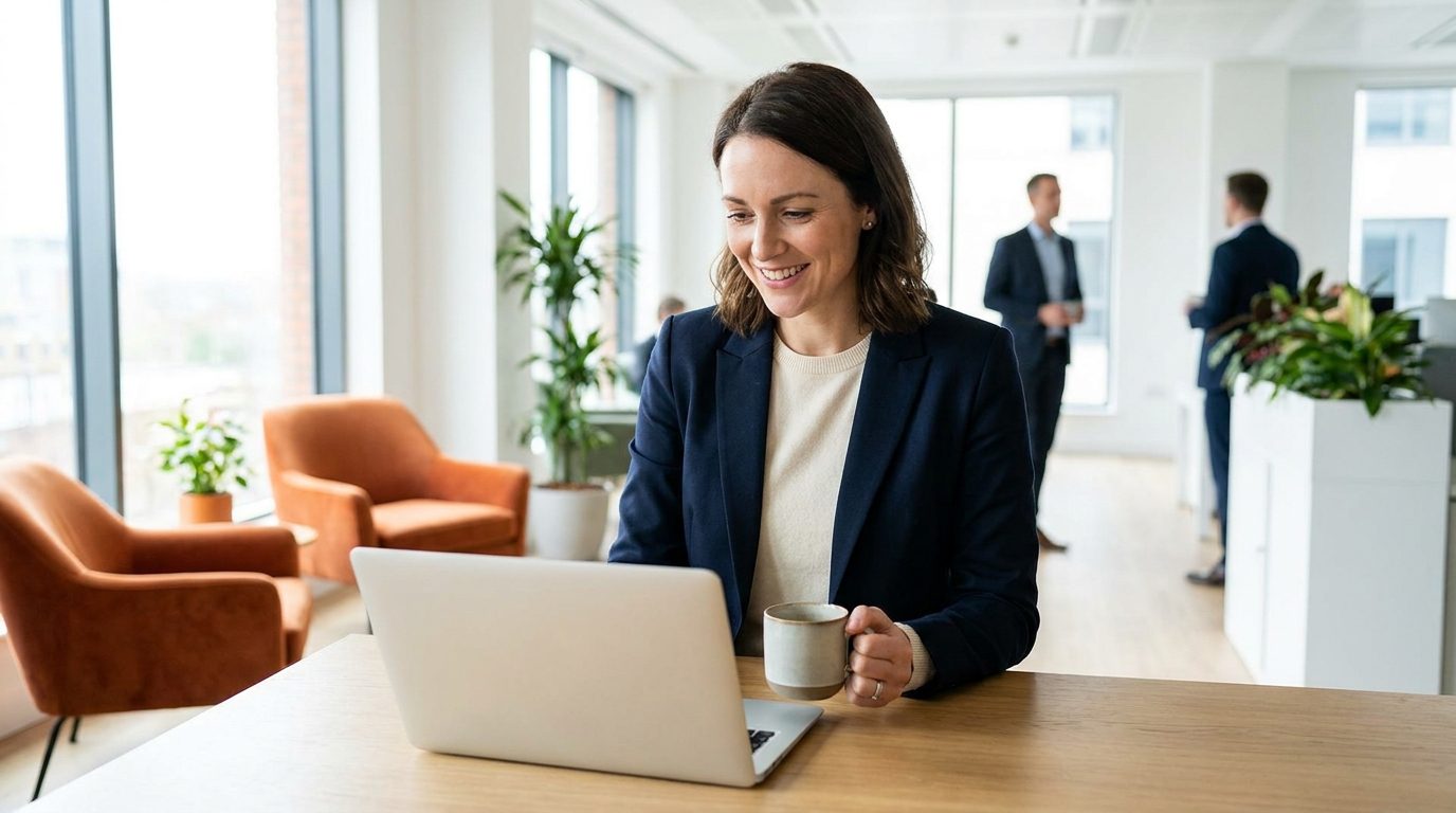 A marketing lead reviewing search and AI analytics